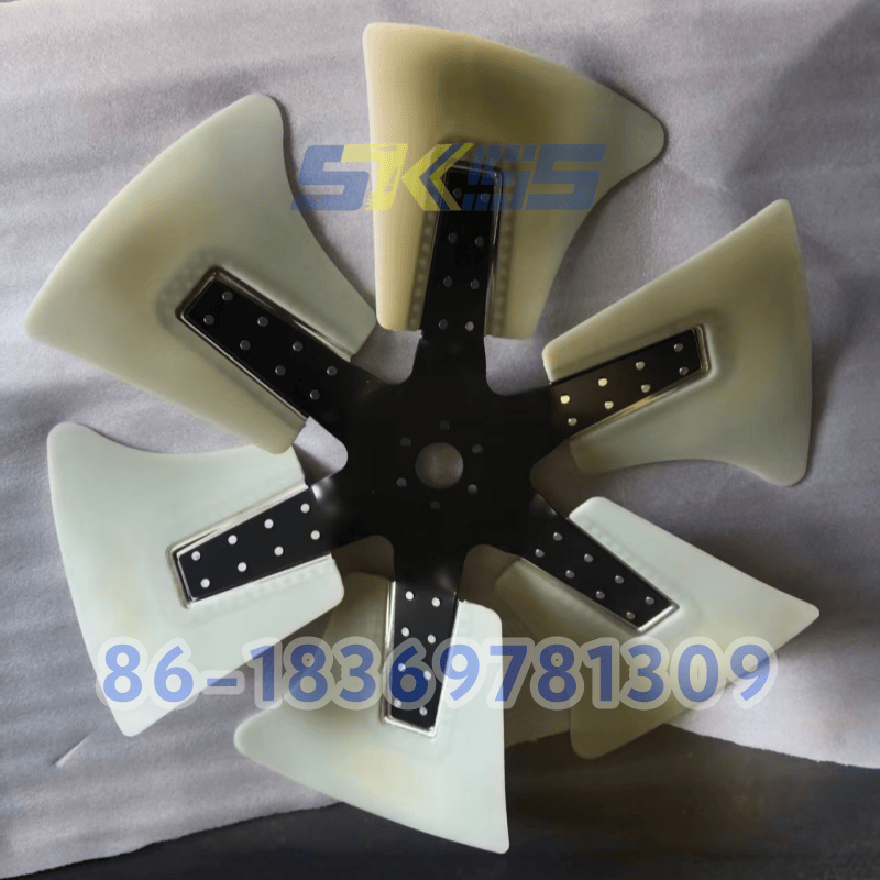 Komatsu 600-633-7850 PA66-GF35 Composite Cooling Fan, Negative Direction Blade for WA470-3 WA450
